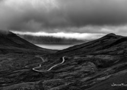 The road over mountain at Hrafnseyri Arnarfirdi Johannes Frankl