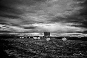 White hay balls and abandoned house johannes frank